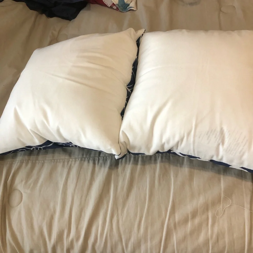 Navy and White Patterned Throw Pillows